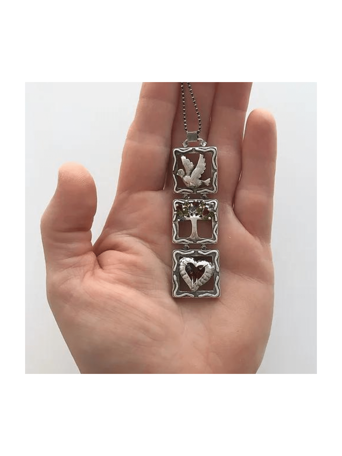 Fabuleux pendentif en forme de mobile en argent, collier familial en argent sterling