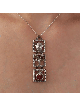 Tree, Hamsa and Pomegranate Silver Vertical Pendan , Sterling Silver F