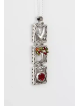 Pendentif vertical en argent arbre, Hamsa et grenade, argent sterling F