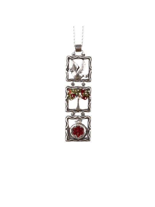 Formidable pendentif de déclaration en argent sterling 925, famille en argent sterling
