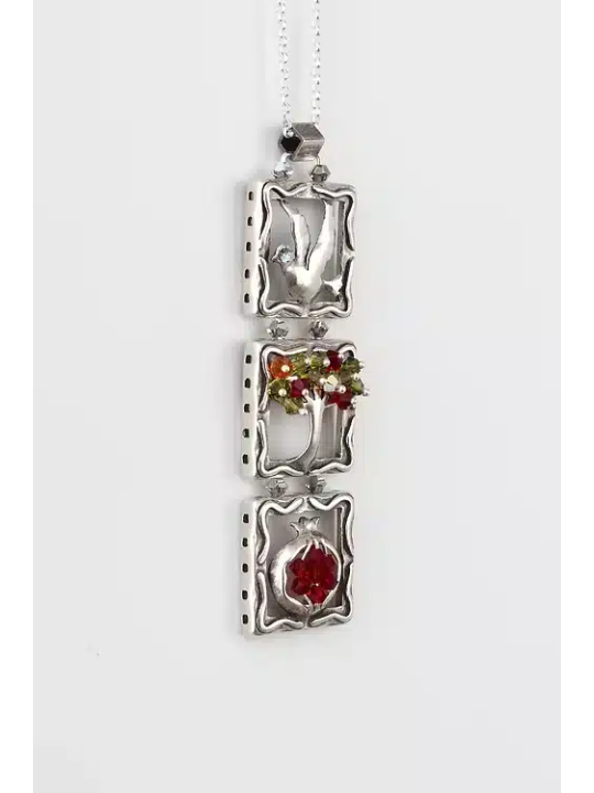 Formidable pendentif de déclaration en argent sterling 925, famille en argent sterling