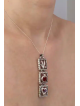 Heart and Dove Mobile-Shaped Pendant , Sterling Silver Family Necklace