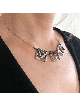 Penda en argent coeur et arbre horizontal grenade, argent sterling F