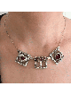 Pomegranate Horizontal Heart and Tree Silver Penda , Sterling Silver F