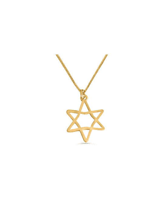 Simple Star of David Hollow Gold Necklace , Jewish Wedding Gifts , Isr