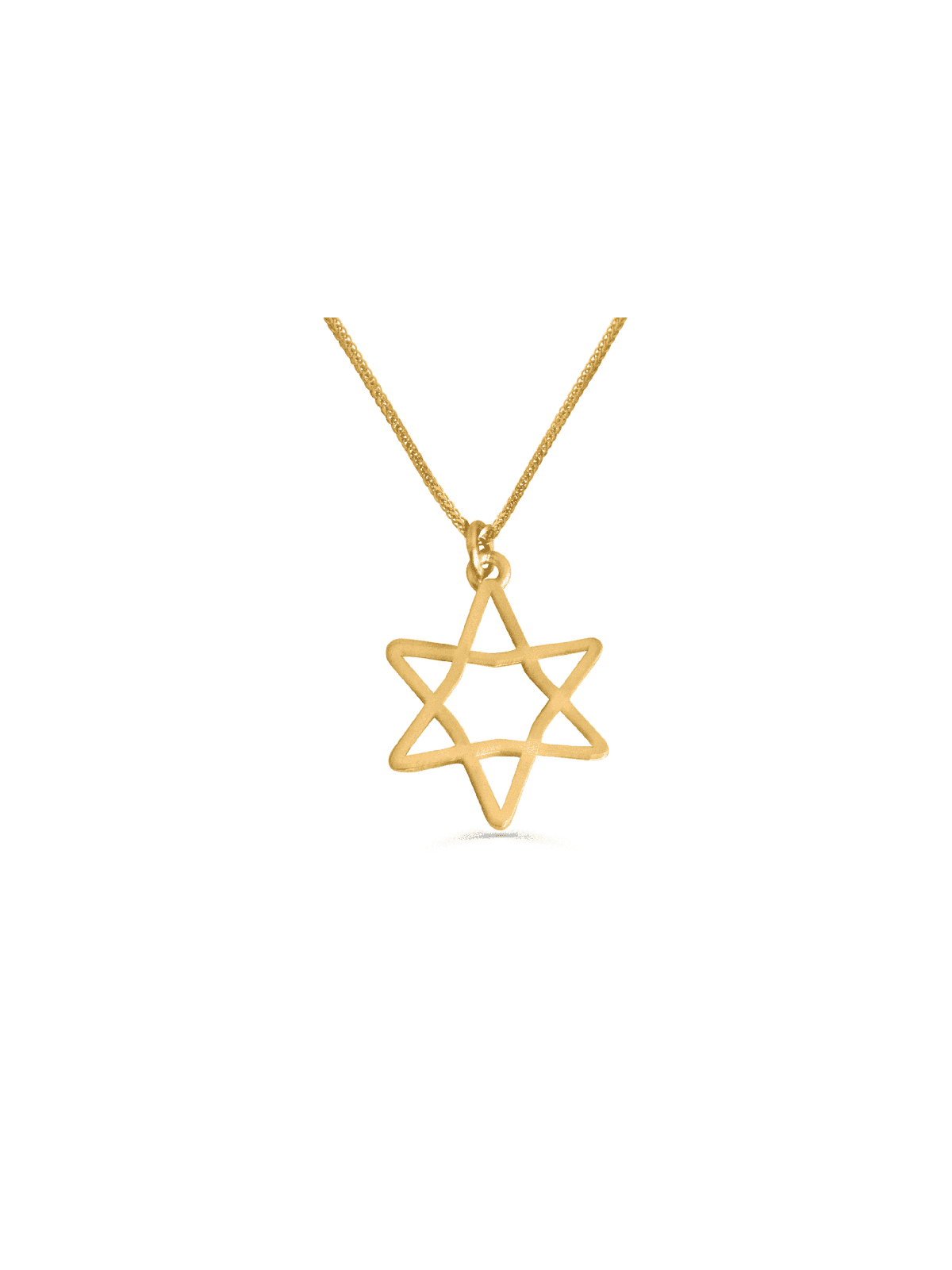Simple Star of David Hollow Gold Necklace , Jewish Wedding Gifts , Isr