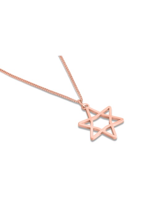 Collier simple étoile de David creux en or, cadeaux de mariage juif, Isr