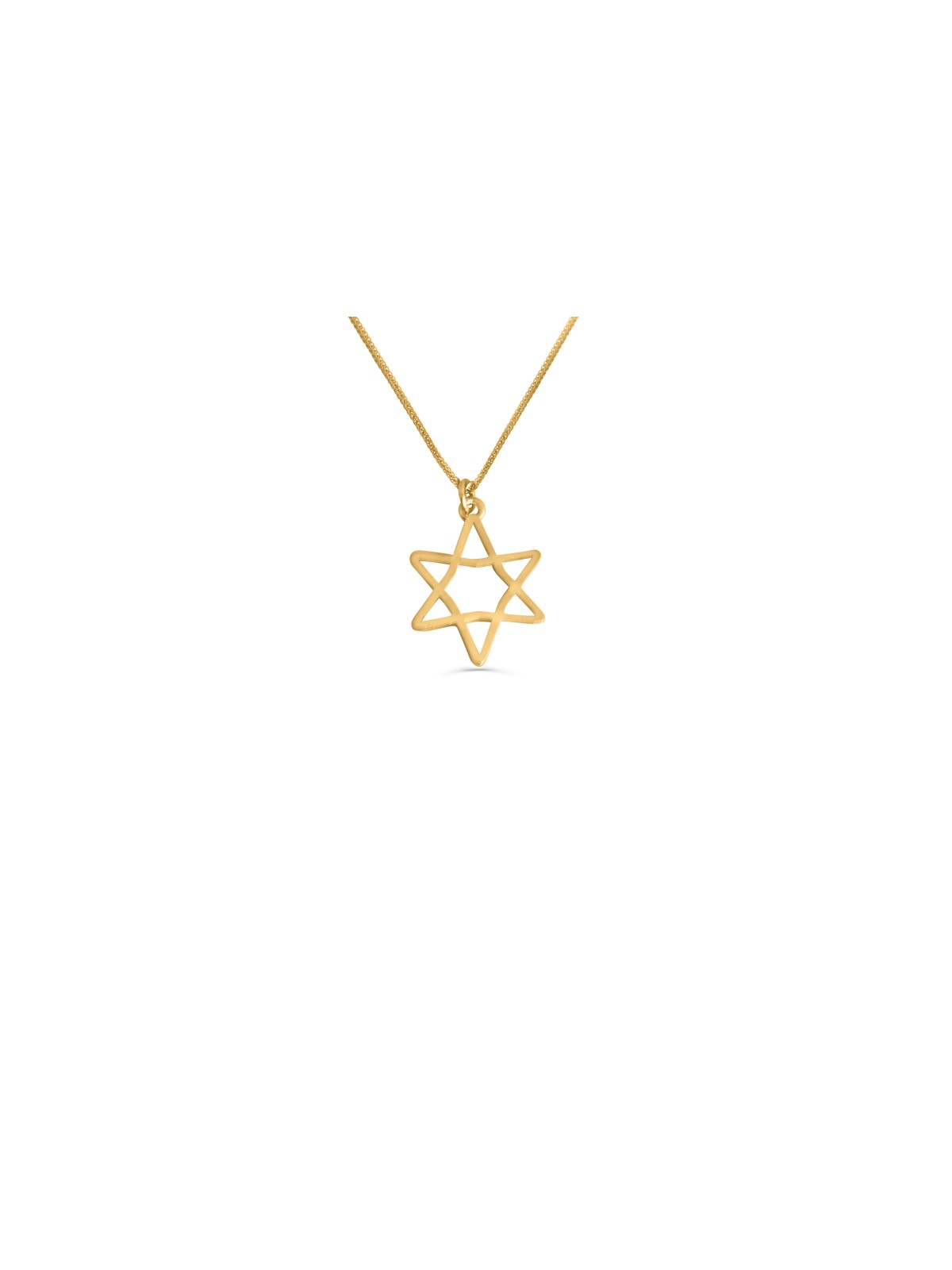 Simple Star of David Hollow Gold Necklace , Jewish Wedding Gifts , Isr