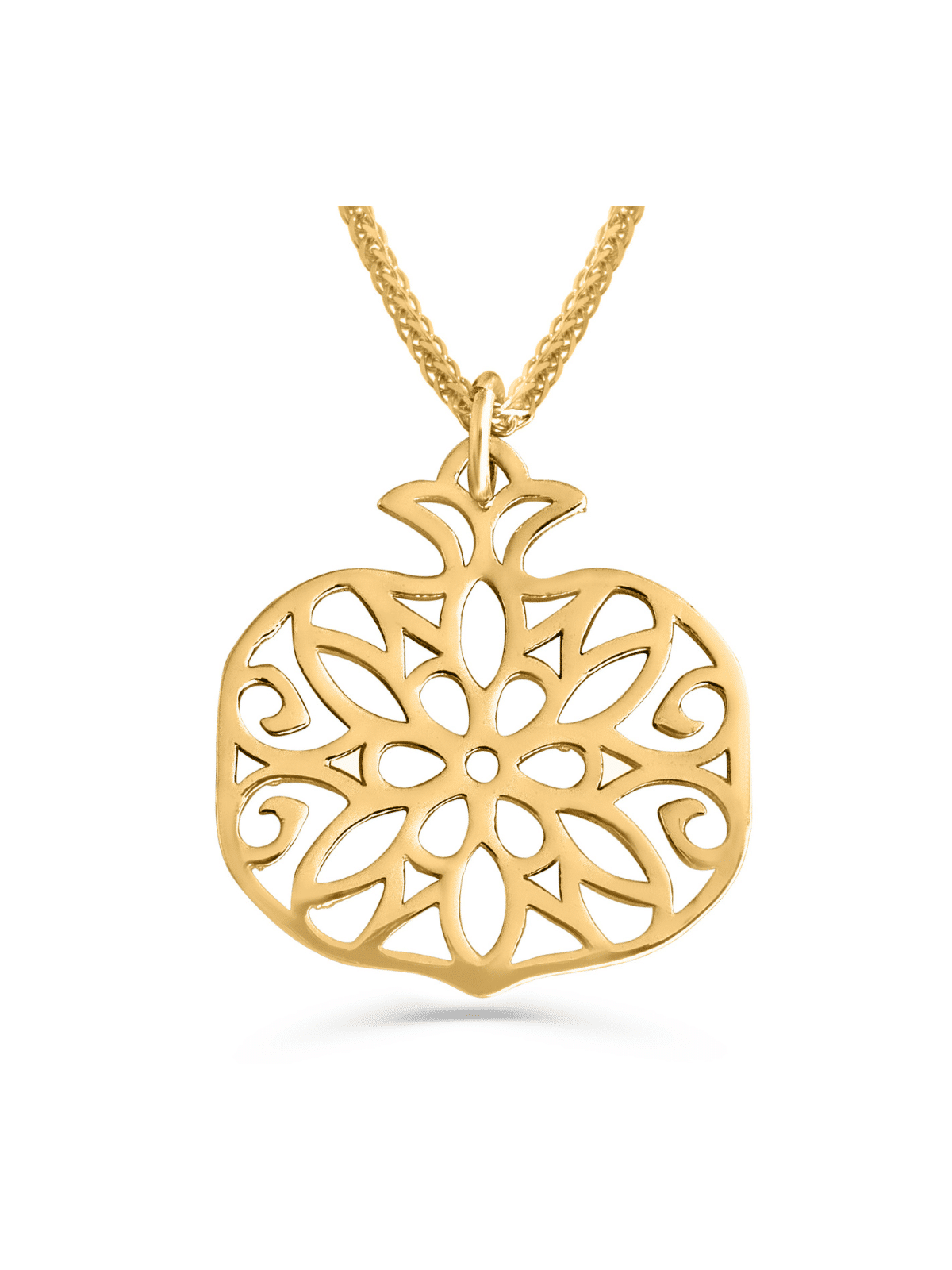 Gold Necklace with Pomegranate Pendant , Jewish Wedding Gifts , Israel