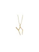 Modern Geometric House Shape 14K Yellow Gold Chai  , Tu B'Av Gifts , I