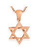 Pendentif Magen David tissé en or rose 14 carats de taille moyenne N, étoile de David juif