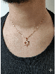 Pendentif Magen David tissé en or rose 14 carats de taille moyenne N, étoile de David juif