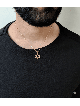 Pendentif Magen David tissé en or rose 14 carats de taille moyenne N, étoile de David juif