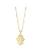 Collier Chai Hamsa en filigrane ouvert en or de grande taille 14 carats, filigrane juif J