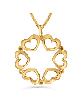 Collier étoile de David en or 14 carats avec cadre cœurs, cadeau de mariage juif