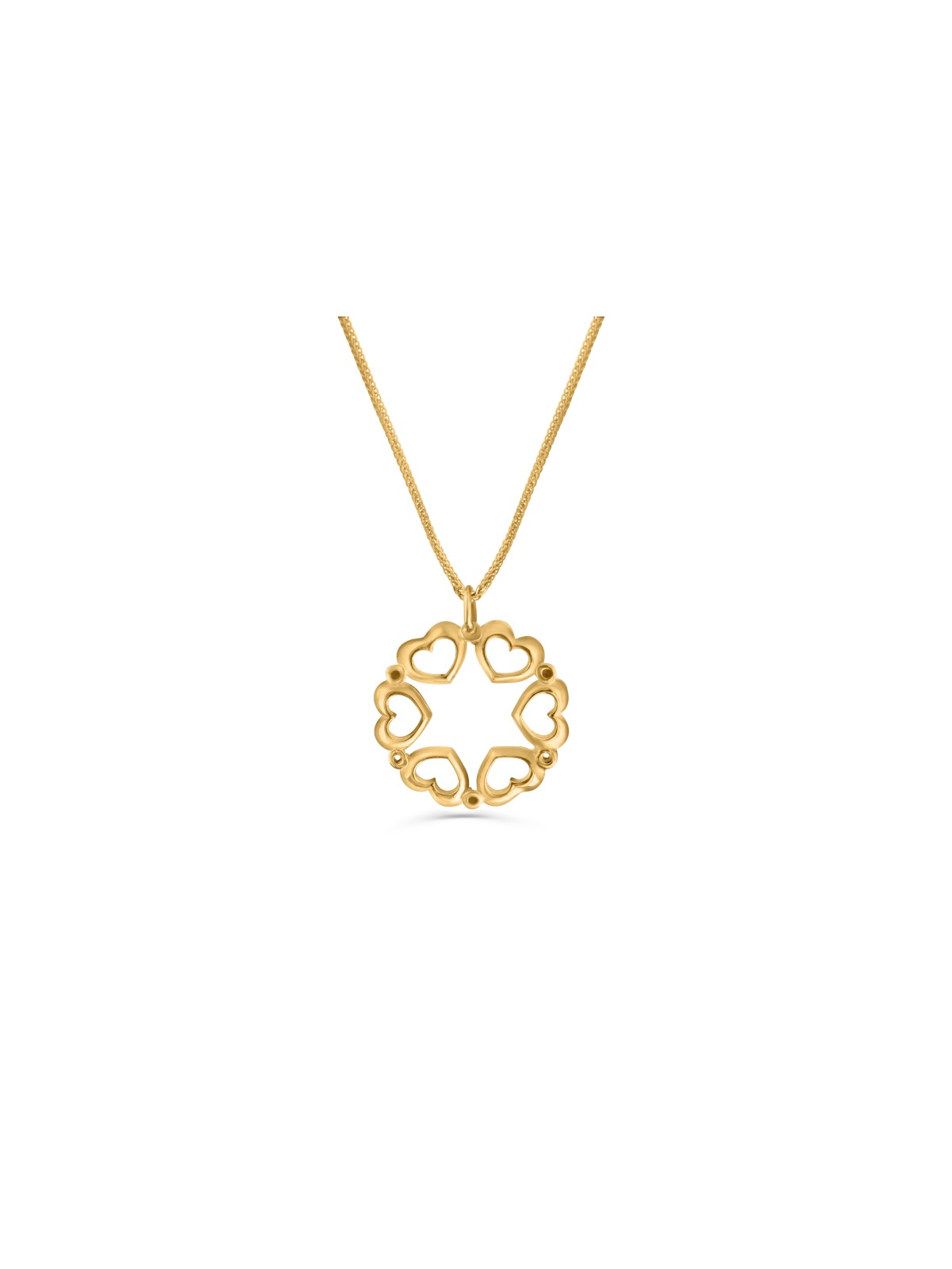 Collier étoile de David en or 14 carats avec cadre cœurs, cadeau de mariage juif