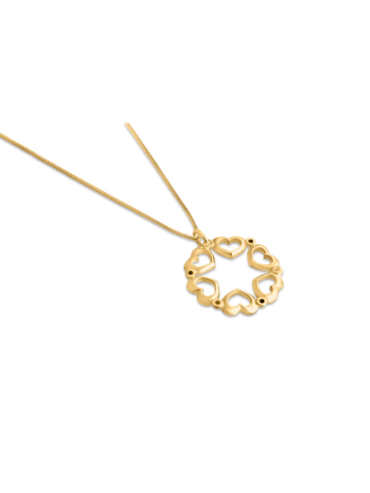 Collier étoile de David en or 14 carats avec cadre cœurs, cadeau de mariage juif