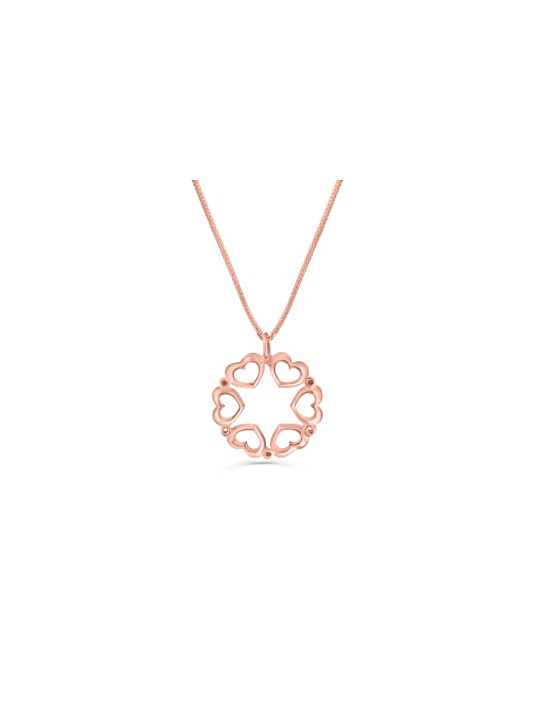 Collier étoile de David en or 14 carats avec cadre cœurs, cadeau de mariage juif