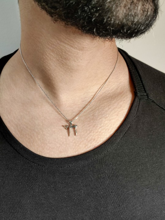 תליון חי זהב לבן 14K, מתנות ט"ו באב, יודאיקה ישראלית