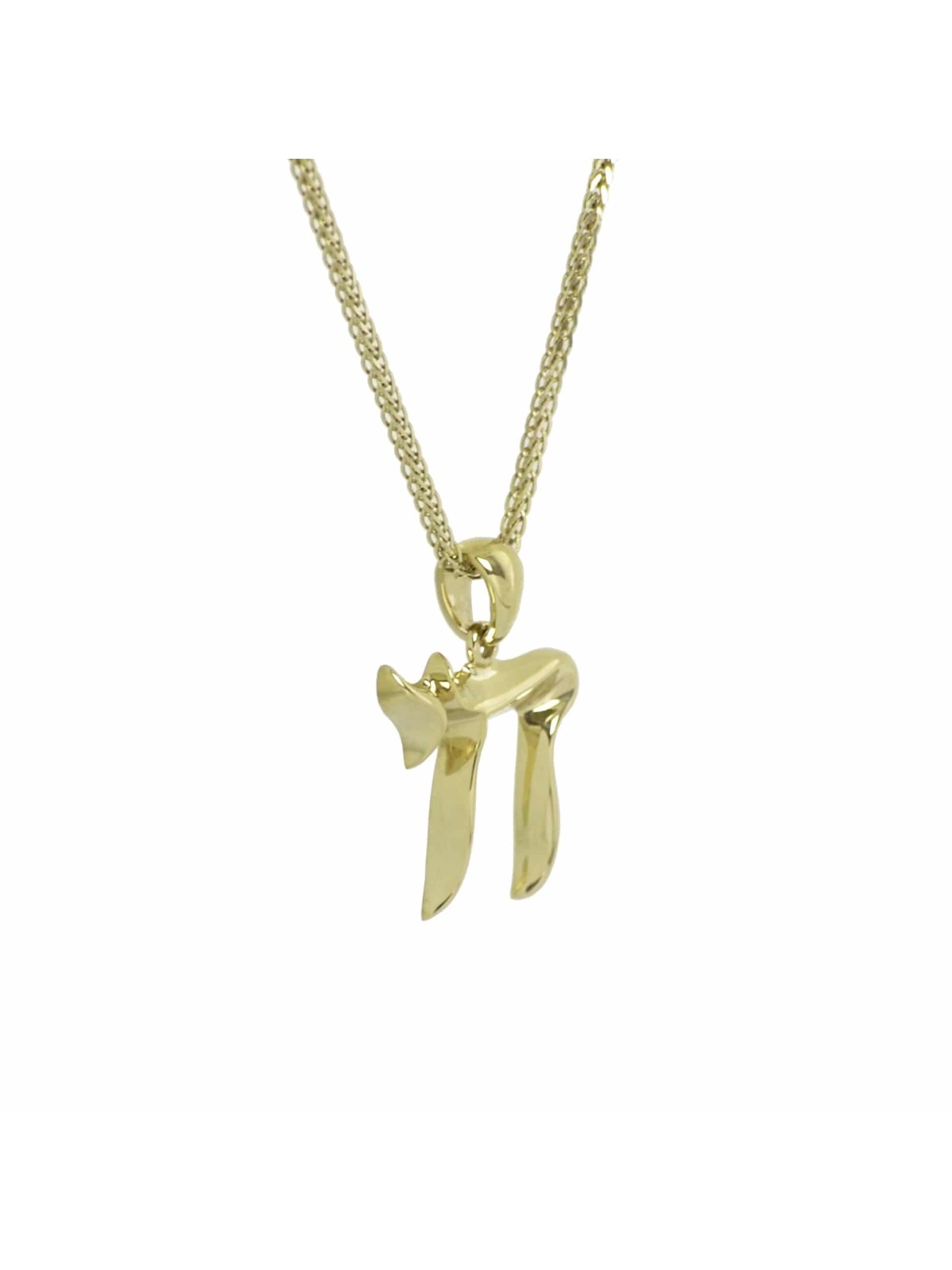Pendentif Chai classique en or jaune, cadeaux Tu B'Av, Judaica israélien