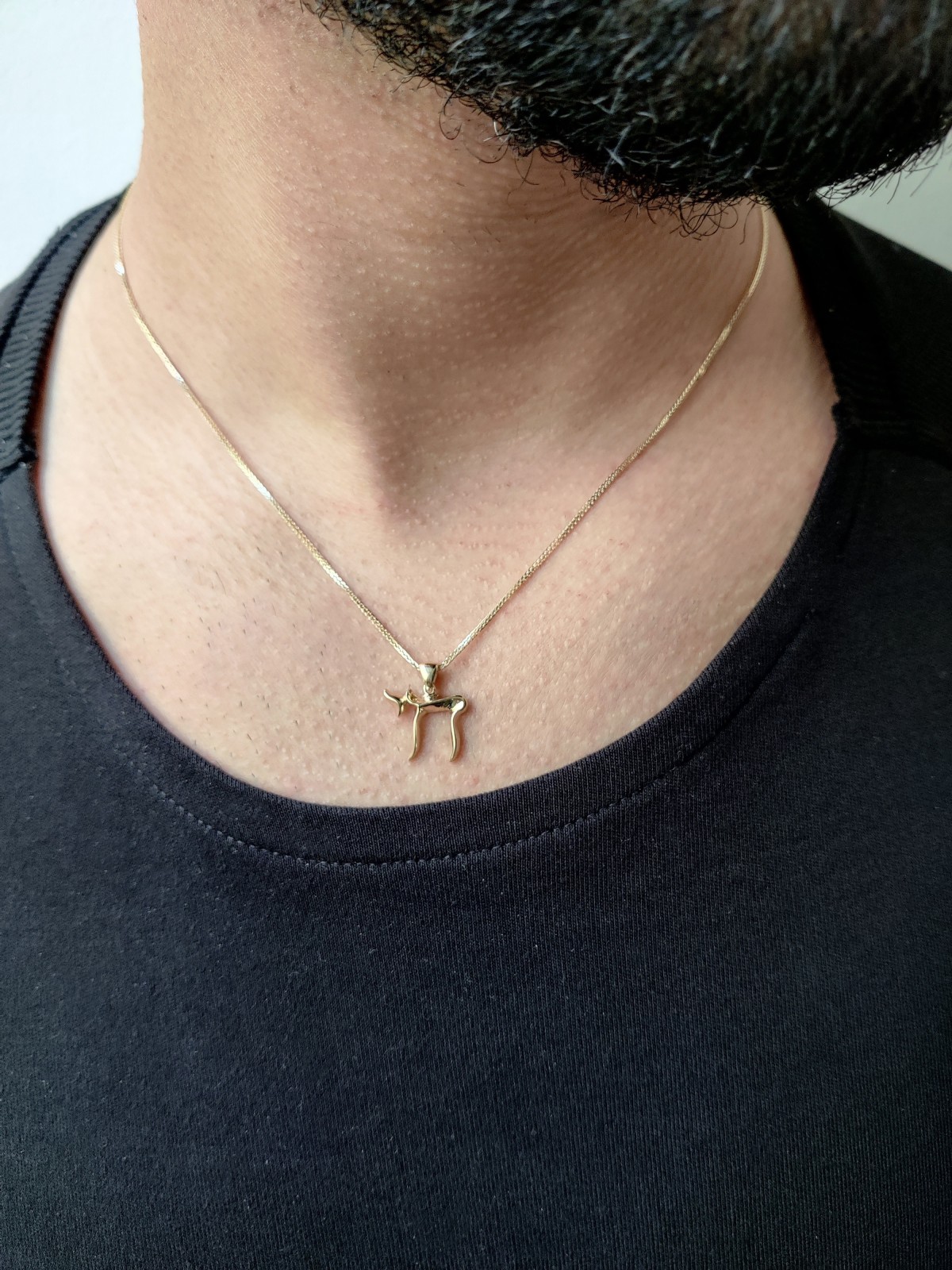 Pendentif Chai classique en or jaune, cadeaux Tu B'Av, Judaica israélien