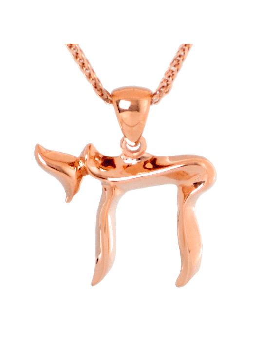 Collier Chai moderne en or rose 14 carats pour hommes et femmes, cadeaux Tu B'Av, I
