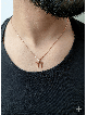 Modern 14K Rose Gold Chai Necklace for Men and Wom , Tu B'Av Gifts , I