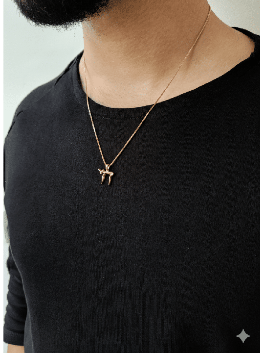 Modern 14K Rose Gold Chai Necklace for Men and Wom , Tu B'Av Gifts , I