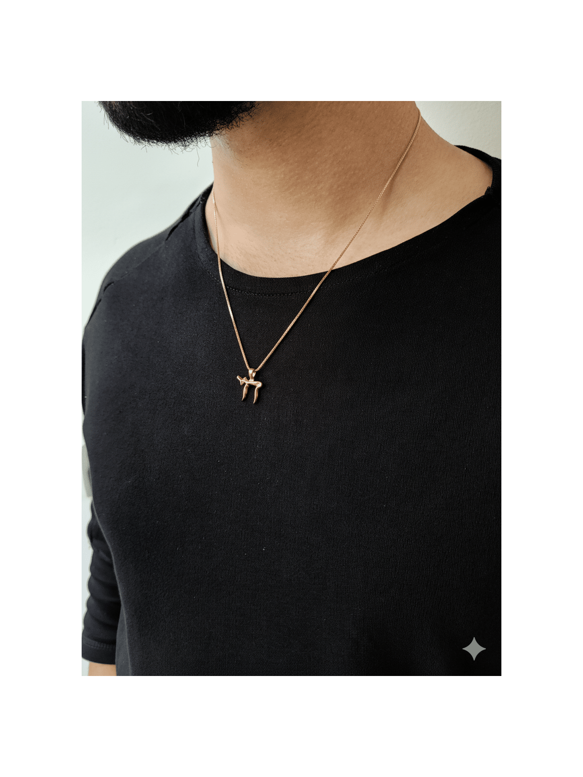 Modern 14K Rose Gold Chai Necklace for Men and Wom , Tu B'Av Gifts , I