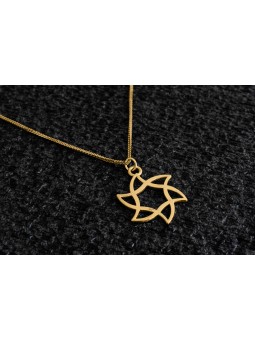 Collier étoile en or jaune arrondi et tourbillonnant 14 carats, cadeaux de mariage juif,