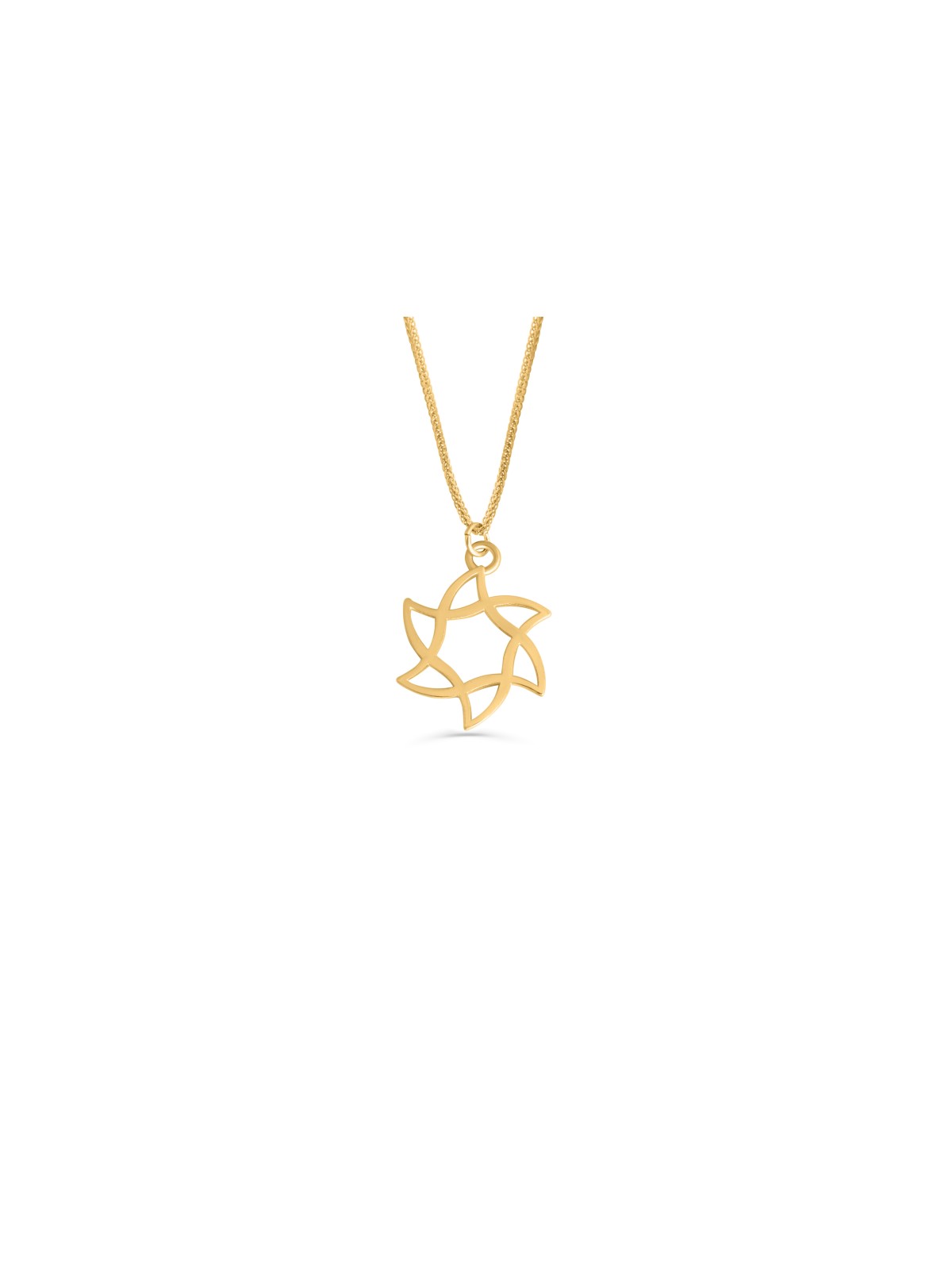 Collier étoile en or jaune arrondi et tourbillonnant 14 carats, cadeaux de mariage juif,