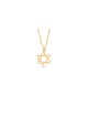 Rounded & Swirl 14K Yellow Gold Star Necklace , Jewish Wedding Gifts ,