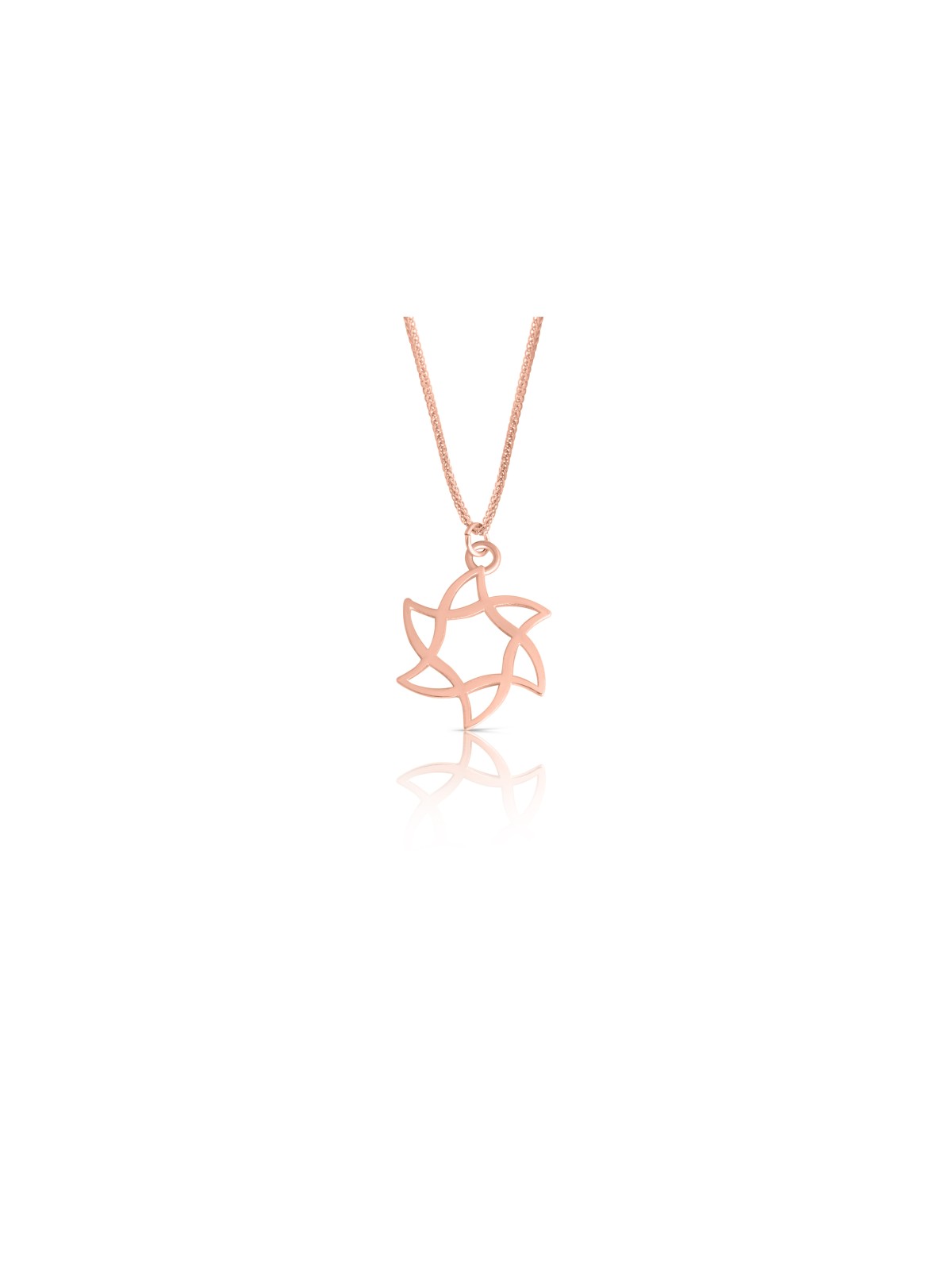 Collier étoile en or jaune arrondi et tourbillonnant 14 carats, cadeaux de mariage juif,