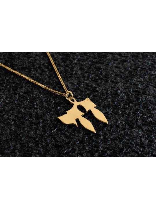 Unique 14K Yellow Gold Chai Pendant , Jewish Wedding Gifts , Israeli J