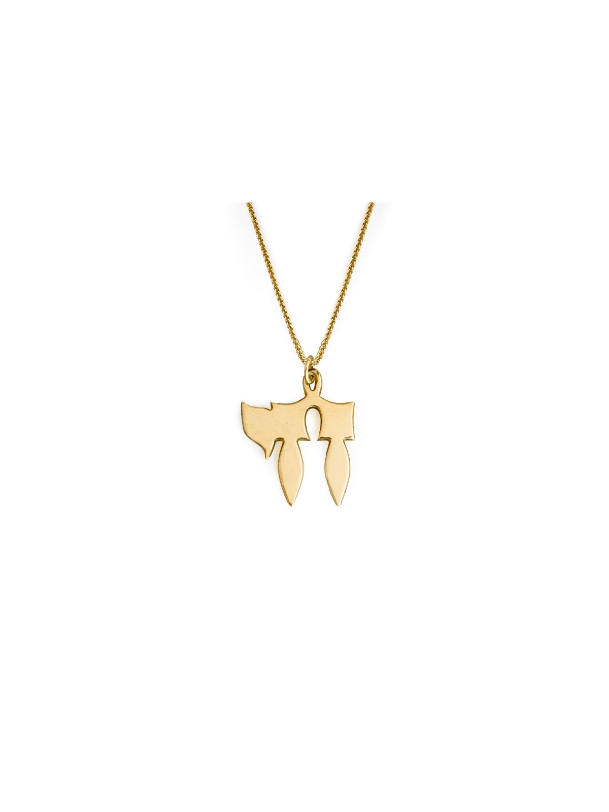 Unique 14K Yellow Gold Chai Pendant , Jewish Wedding Gifts , Israeli J