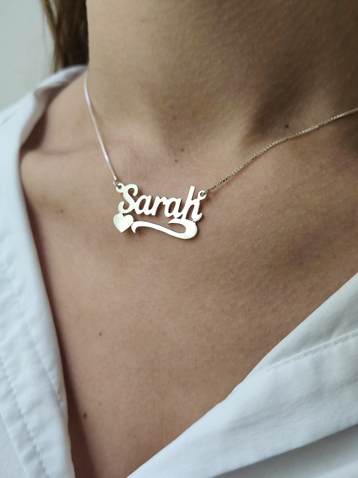 Collier en or personnalisé avec nom personnalisé en or 14 carats, cadeaux Tu B'Av, Juda israélien