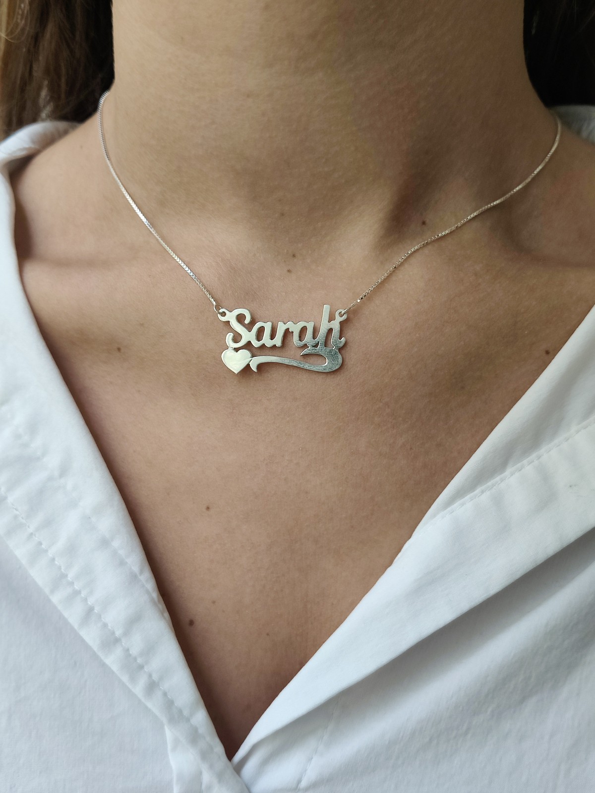 Collier en or personnalisé avec nom personnalisé en or 14 carats, cadeaux Tu B'Av, Juda israélien