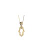 Petit pendentif Hamsa creux en or 14 carats avec solitaire, cadeaux Tu B'Av, I