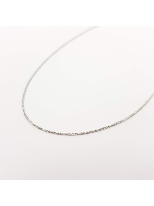 Chaîne fine classique en or blanc 14 carats de 18 pouces, cadeaux de mariage juif, israélien