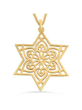 Collier étoile de David en or blanc 14 carats, cadeaux de mariage juif, israélien