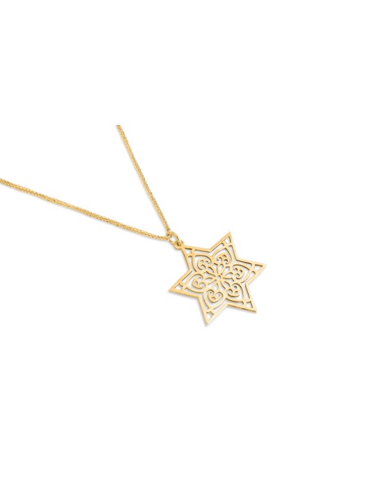 Collier étoile de David en or blanc 14 carats, cadeaux de mariage juif, israélien