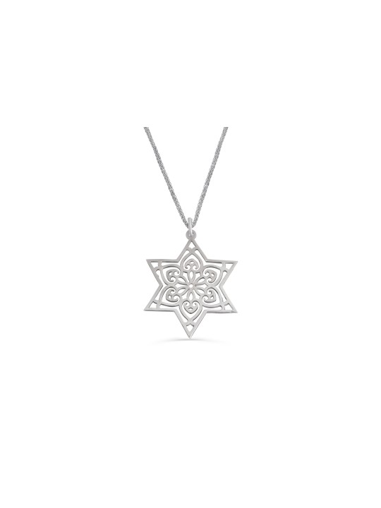 14K White Gold Star of David Necklace , Jewish Wedding Gifts , Israeli