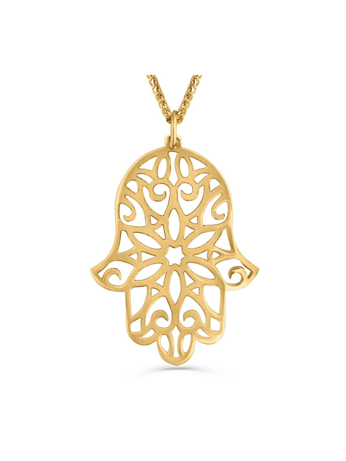 Grand collier Hamsa en filigrane en or jaune 14 carats, cadeaux de mariage juifs,