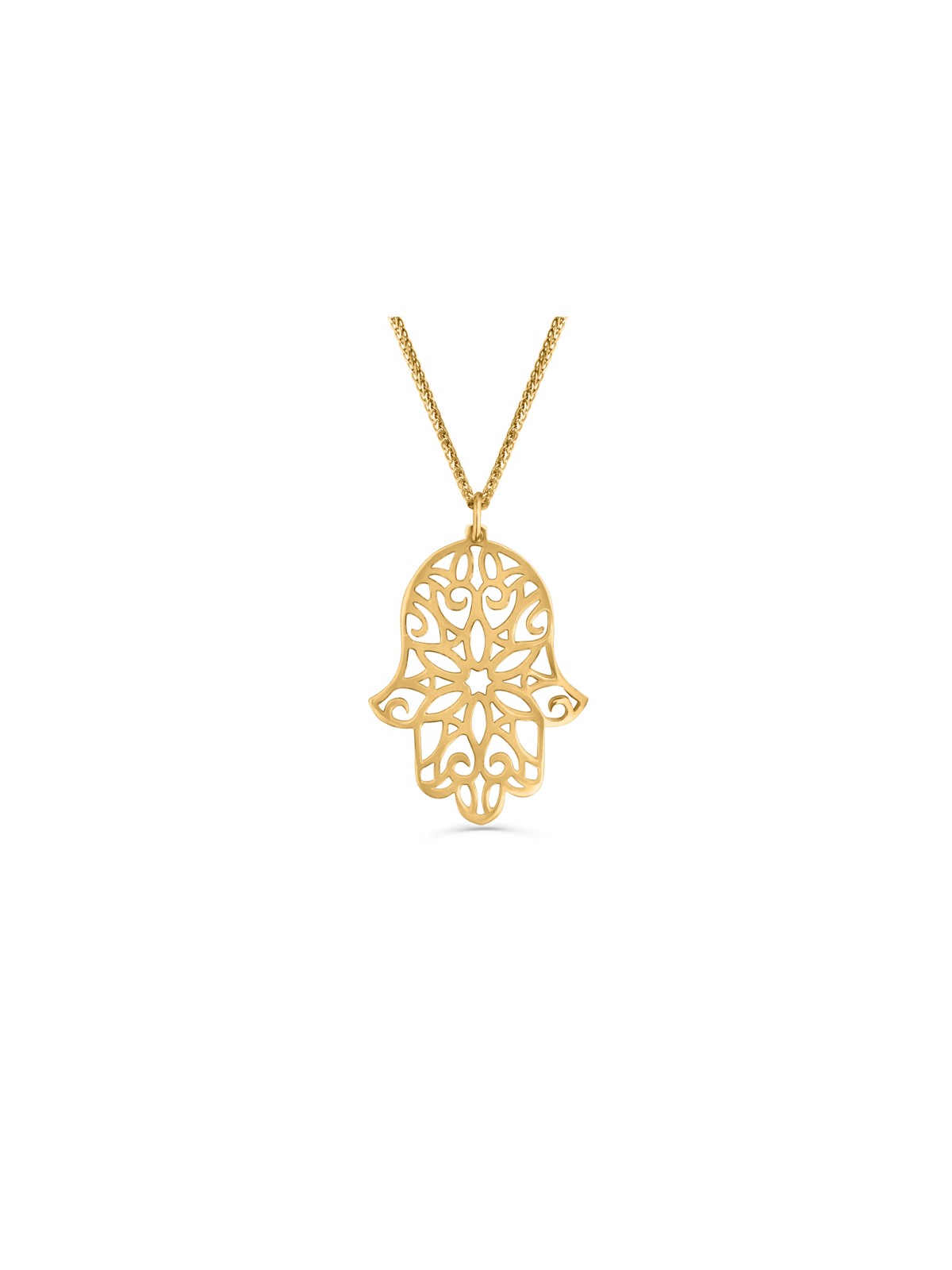 Grand collier Hamsa en filigrane en or jaune 14 carats, cadeaux de mariage juifs,