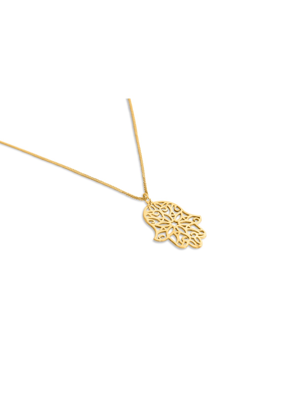 Grand collier Hamsa en filigrane en or jaune 14 carats, cadeaux de mariage juifs,
