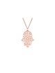 Grand collier Hamsa en filigrane en or jaune 14 carats, cadeaux de mariage juifs,