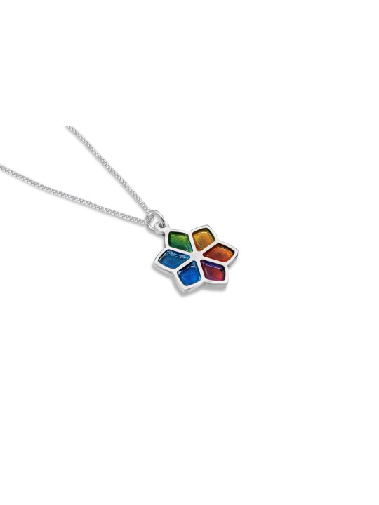 Floral Star of David Gold Pendant , Tu B'Av Gifts , Israeli Judaica