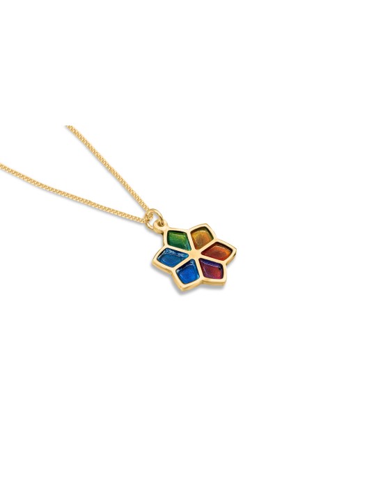 Pendentif floral étoile de David en or, cadeaux Tu B'Av, Judaica israélien