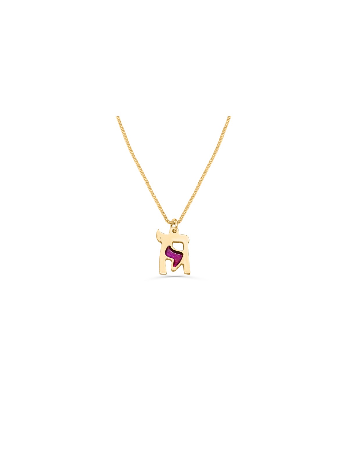Pendentif en or émaillé Chai unique, cadeaux Tu B'Av, Judaica israélien