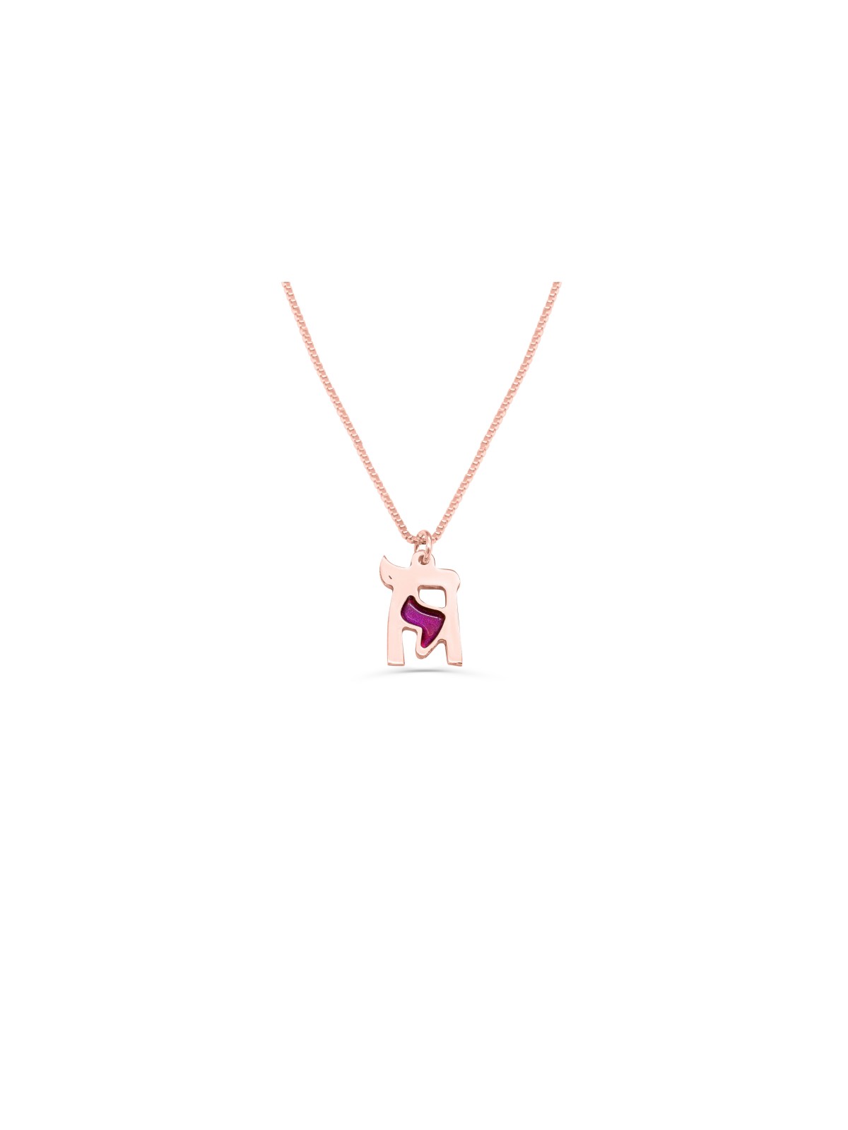 Unique Chai Enameled Gold Pendant , Tu B'Av Gifts , Israeli Judaica